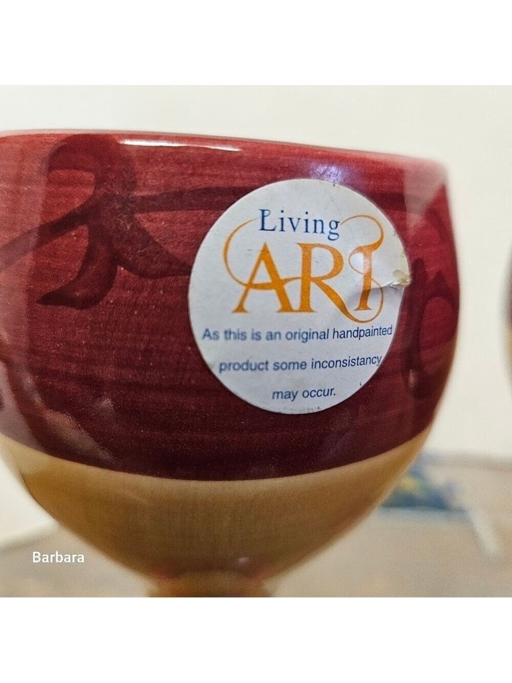 2 Living Art Handpainted Pottery Goblets - Picture 4 of 8